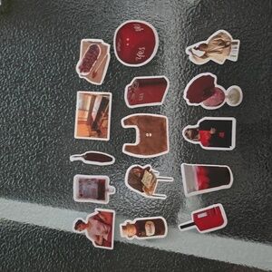 Stickers - Red & Brown Pack - Set of 15 - Bag #39 - NWOT